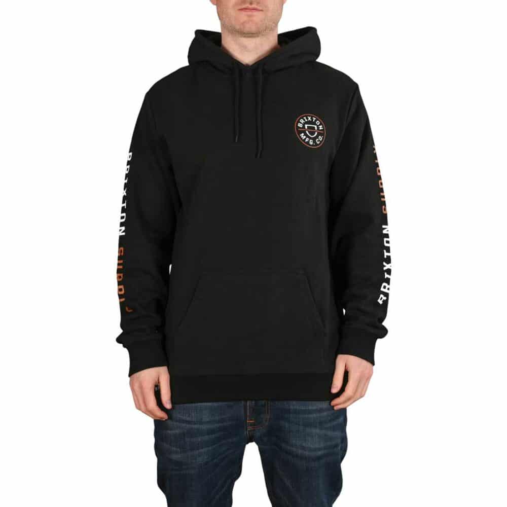 Brixton Crest Pullover Hoodie - Black/Caramel/White