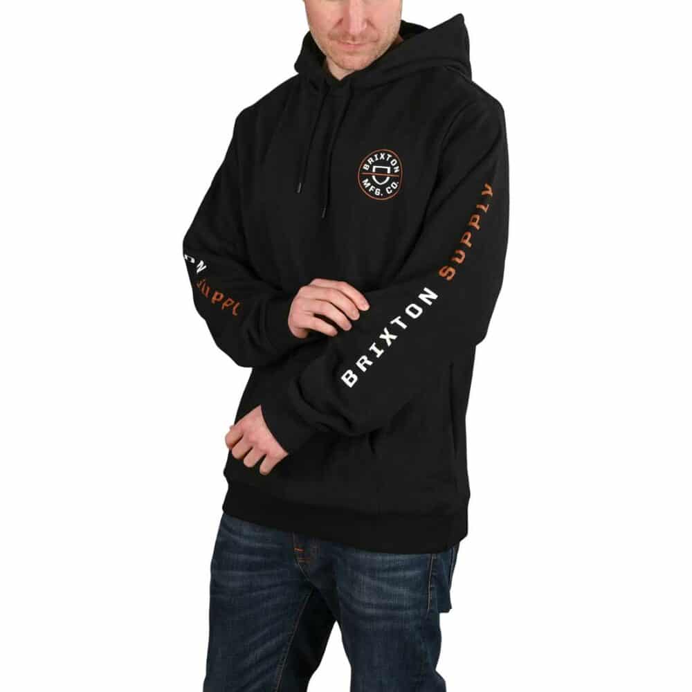 Brixton Crest Pullover Hoodie - Black/Caramel/White