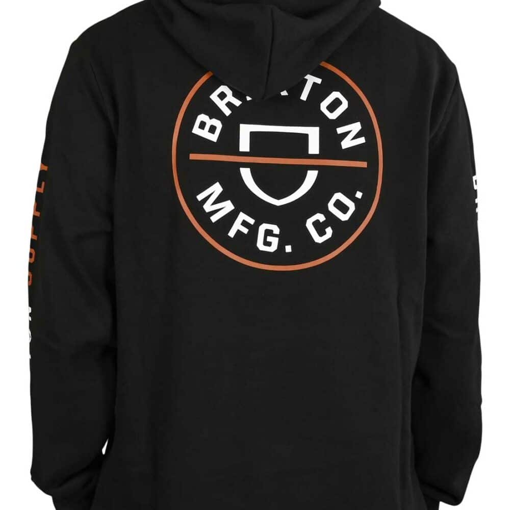 Brixton Crest Pullover Hoodie - Black/Caramel/White