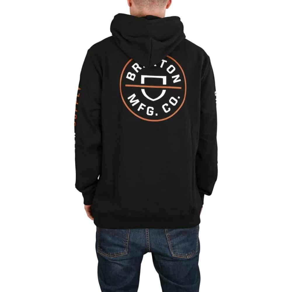 Brixton Crest Pullover Hoodie - Black/Caramel/White