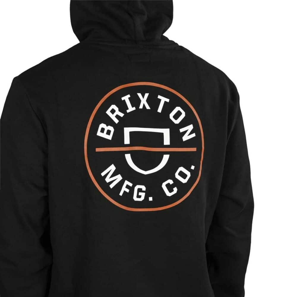 Brixton Crest Pullover Hoodie - Black/Caramel/White