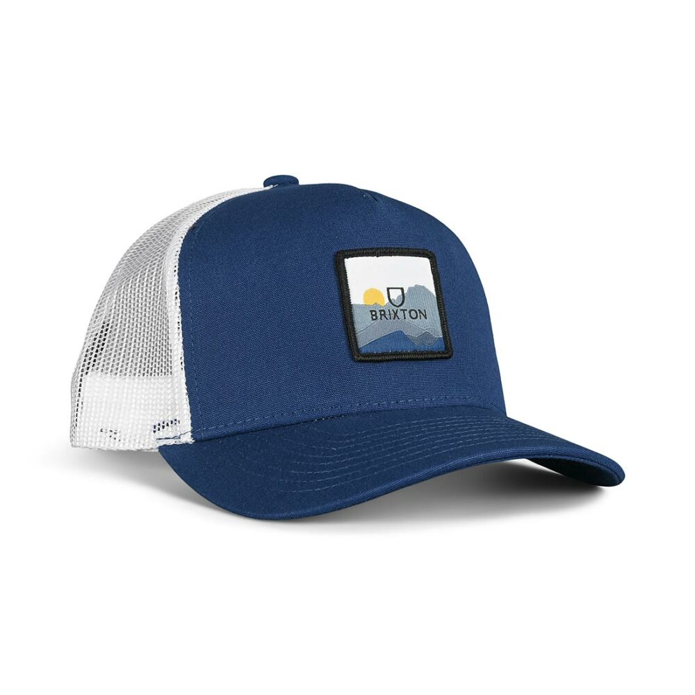 Brixton Alpha Block X C MP Mesh Back Trucker Cap - Mountain Blue