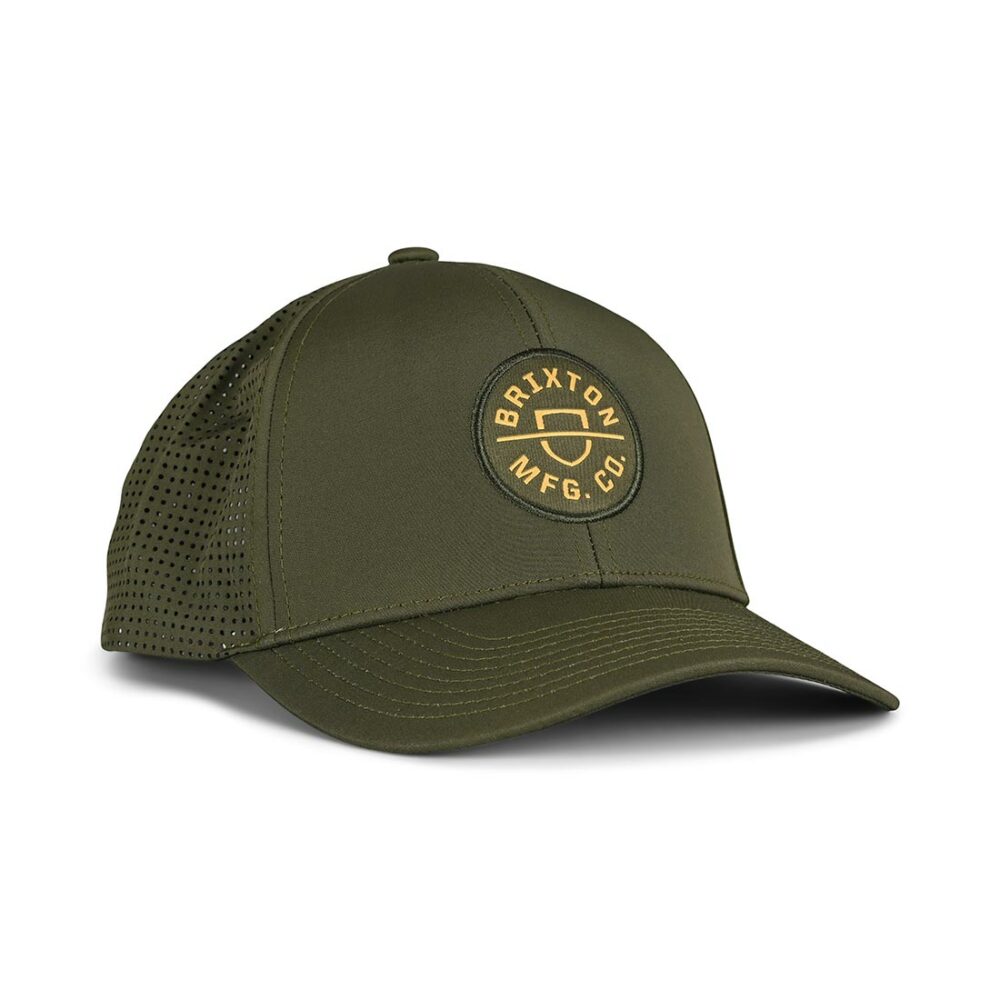 Brixton Crest X MP Snapback Cap - Military Olive