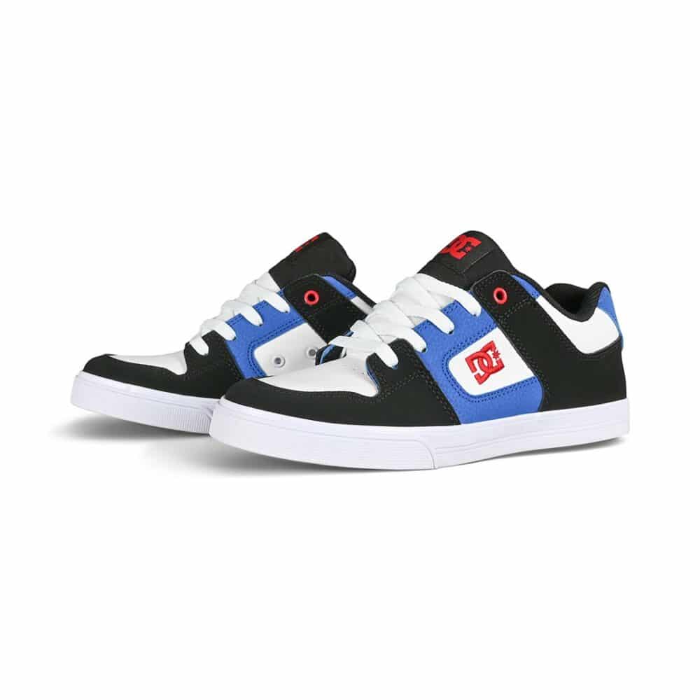 DC Pure (Youth) Skate Shoes - White/Black/Royal