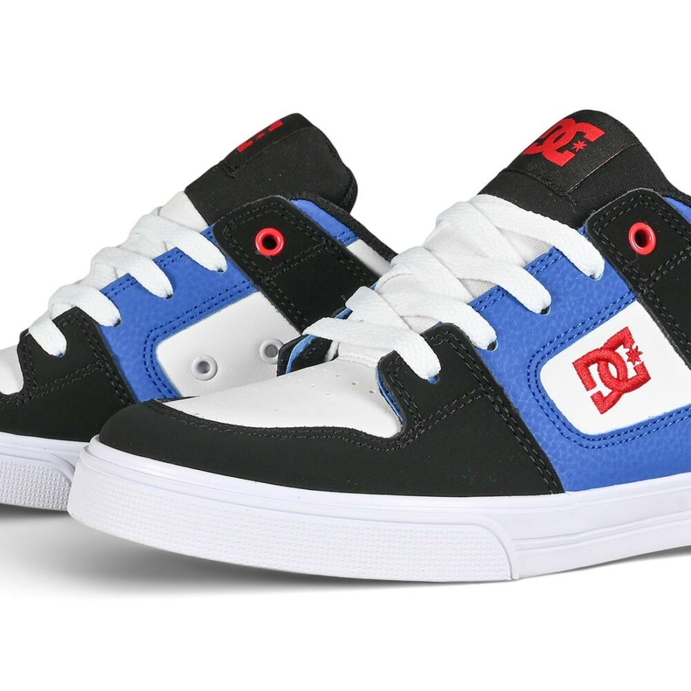 DC Pure (Youth) Skate Shoes - White/Black/Royal