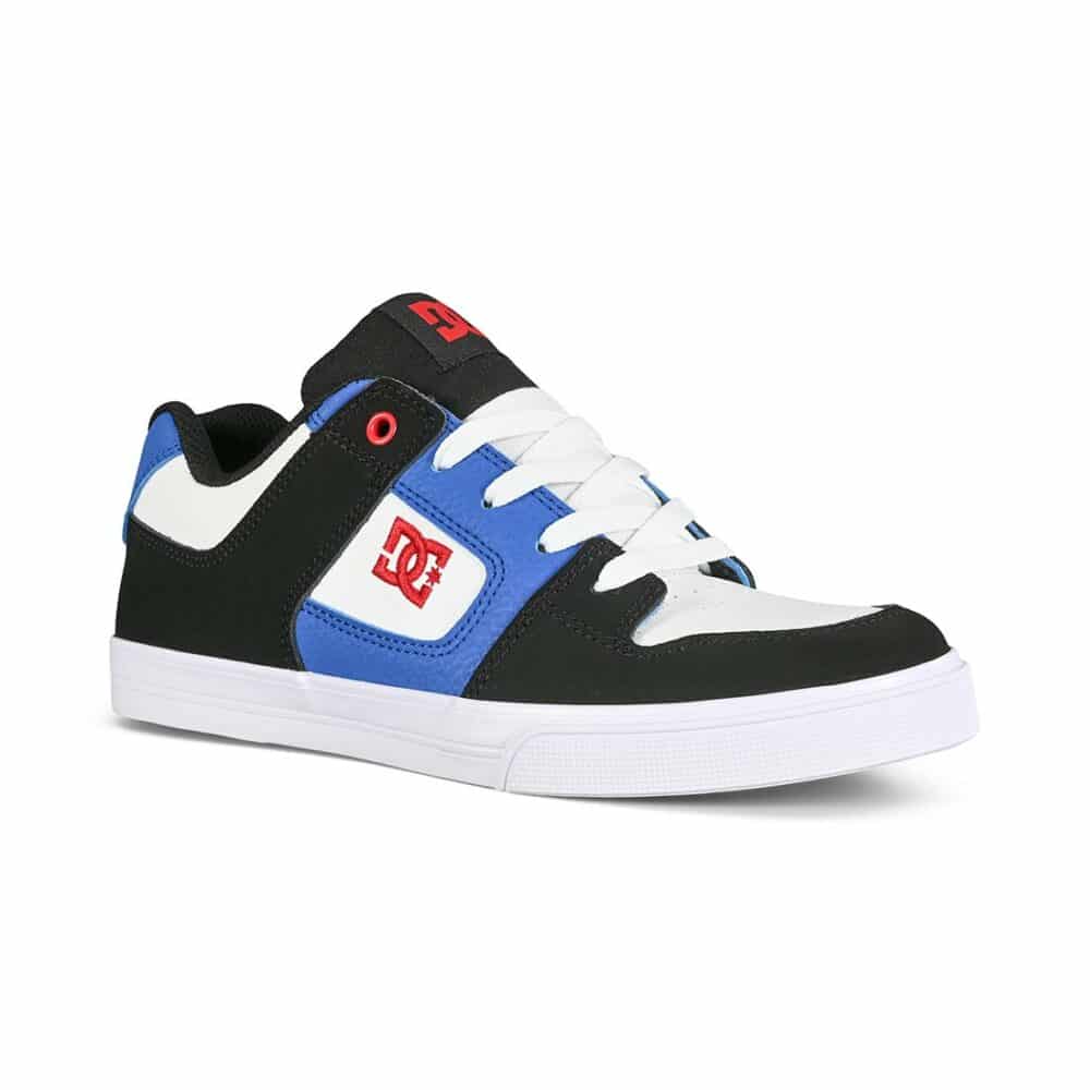 DC Pure (Youth) Skate Shoes - White/Black/Royal