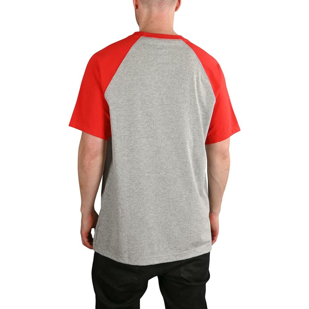 DC Star Raglan S/S T-Shirt - Grey/Racing Red