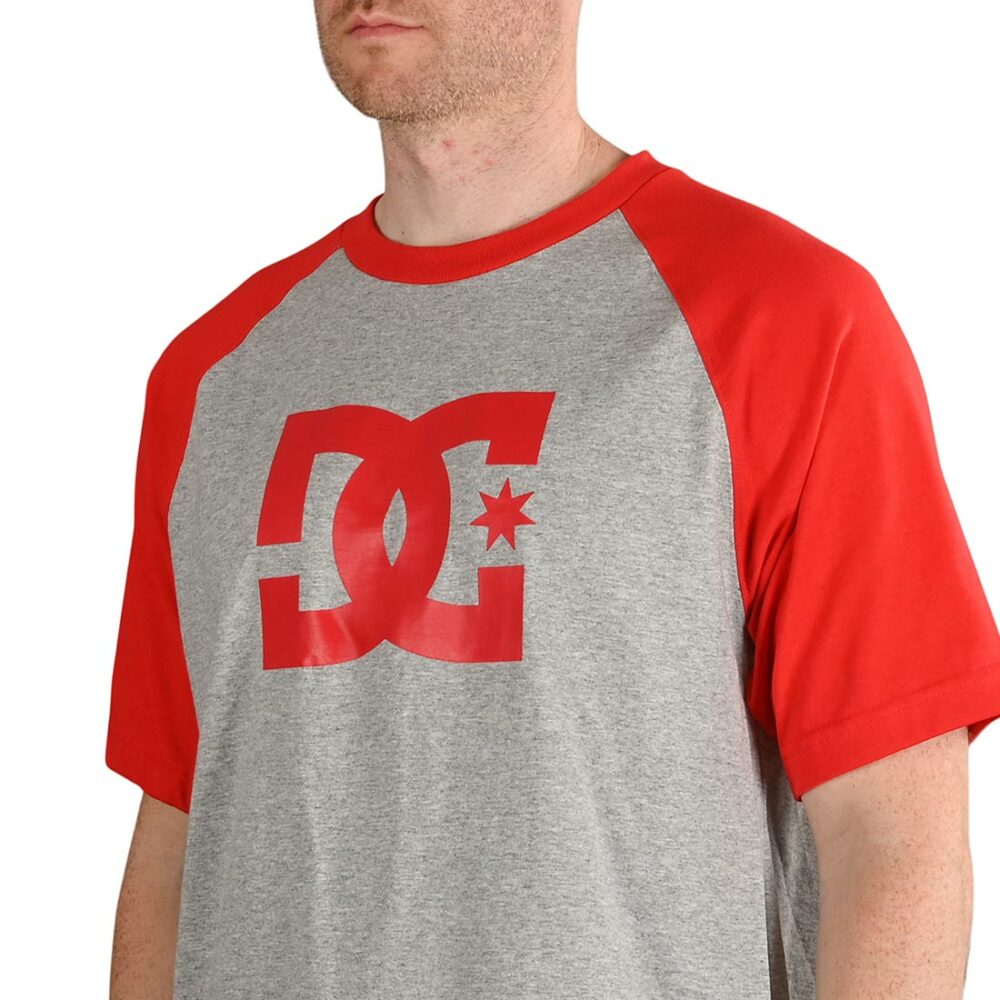 DC Star Raglan S/S T-Shirt - Grey/Racing Red