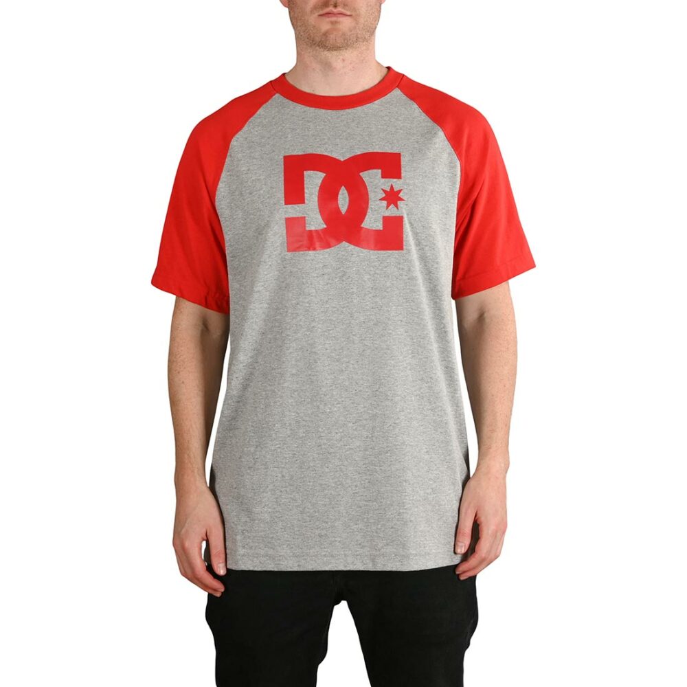 DC Star Raglan S/S T-Shirt - Grey/Racing Red