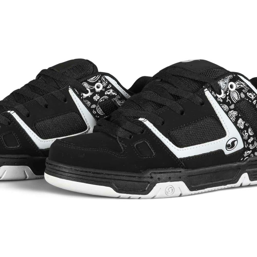 DVS Gambol Skate Shoes - Black/White PU Nubuck