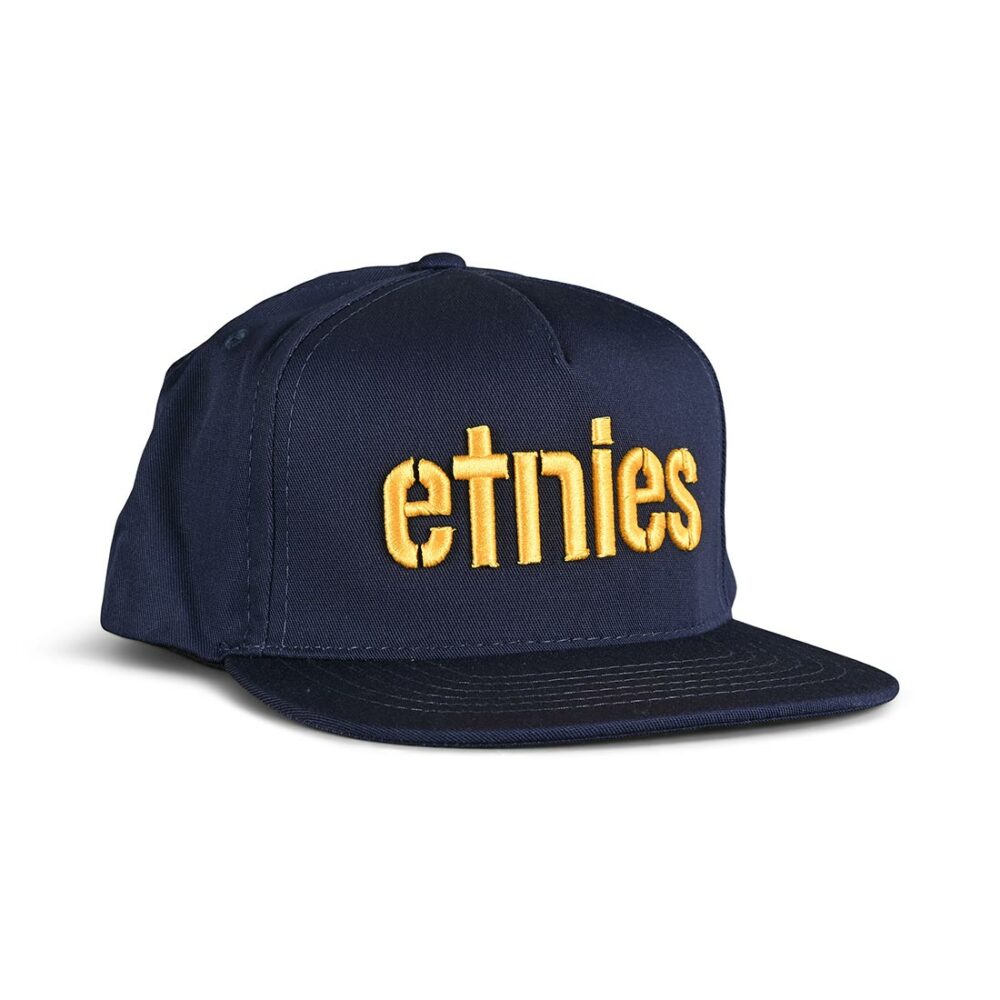 Etnies Corp Snapback Cap – Navy/Yellow