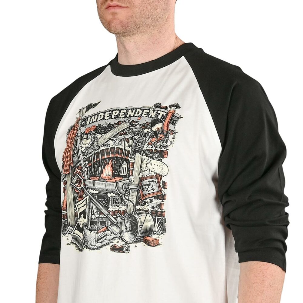 Independent Top Crust 3/4 Baseball Raglan T-Shirt - Black/White