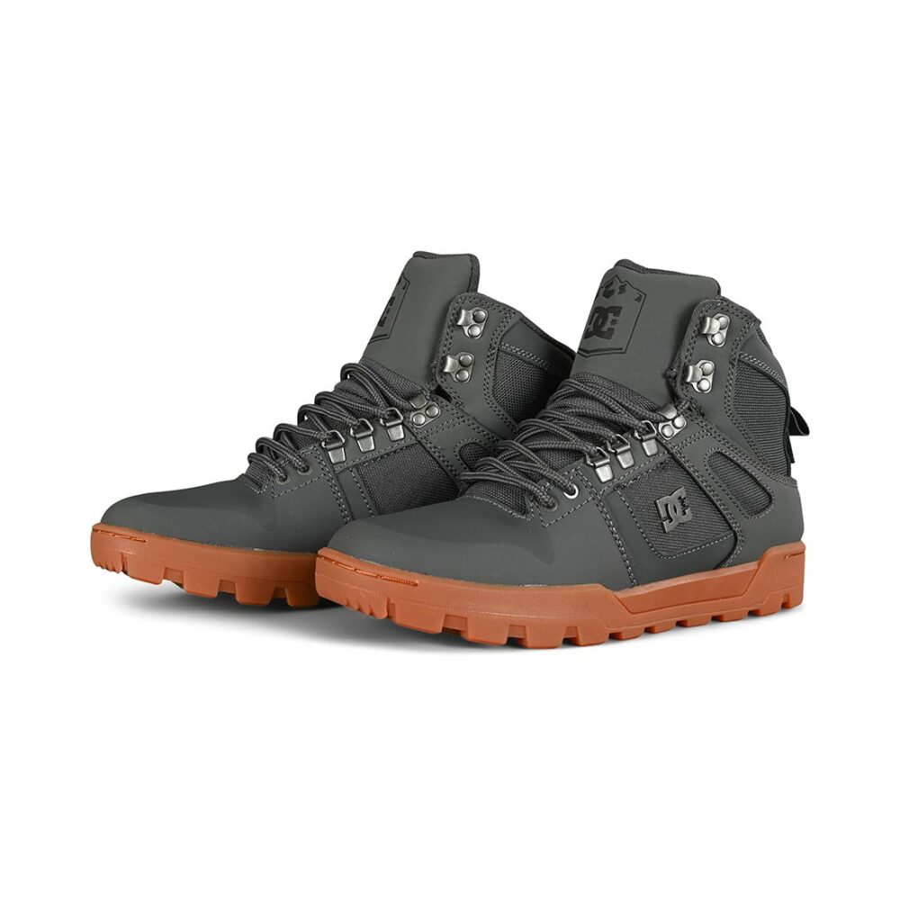 DC Pure High Top WR Lace Up Winter Boot - Grey/Gum