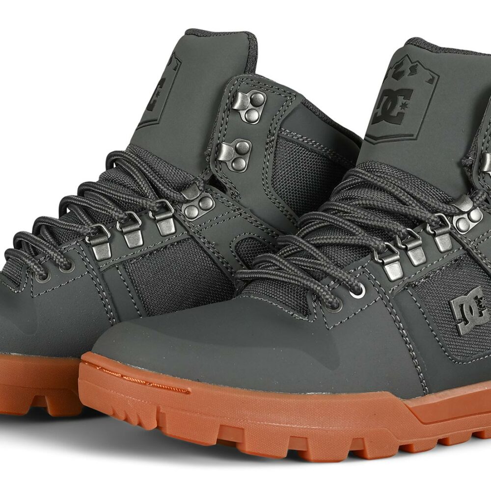 DC Pure High Top WR Lace Up Winter Boot - Grey/Gum