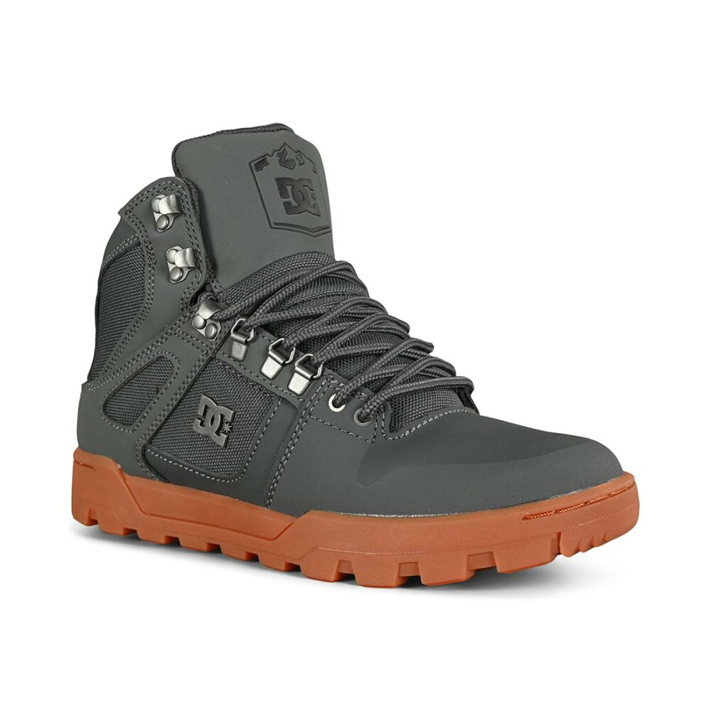 DC Pure High Top WR Lace Up Winter Boot - Grey/Gum
