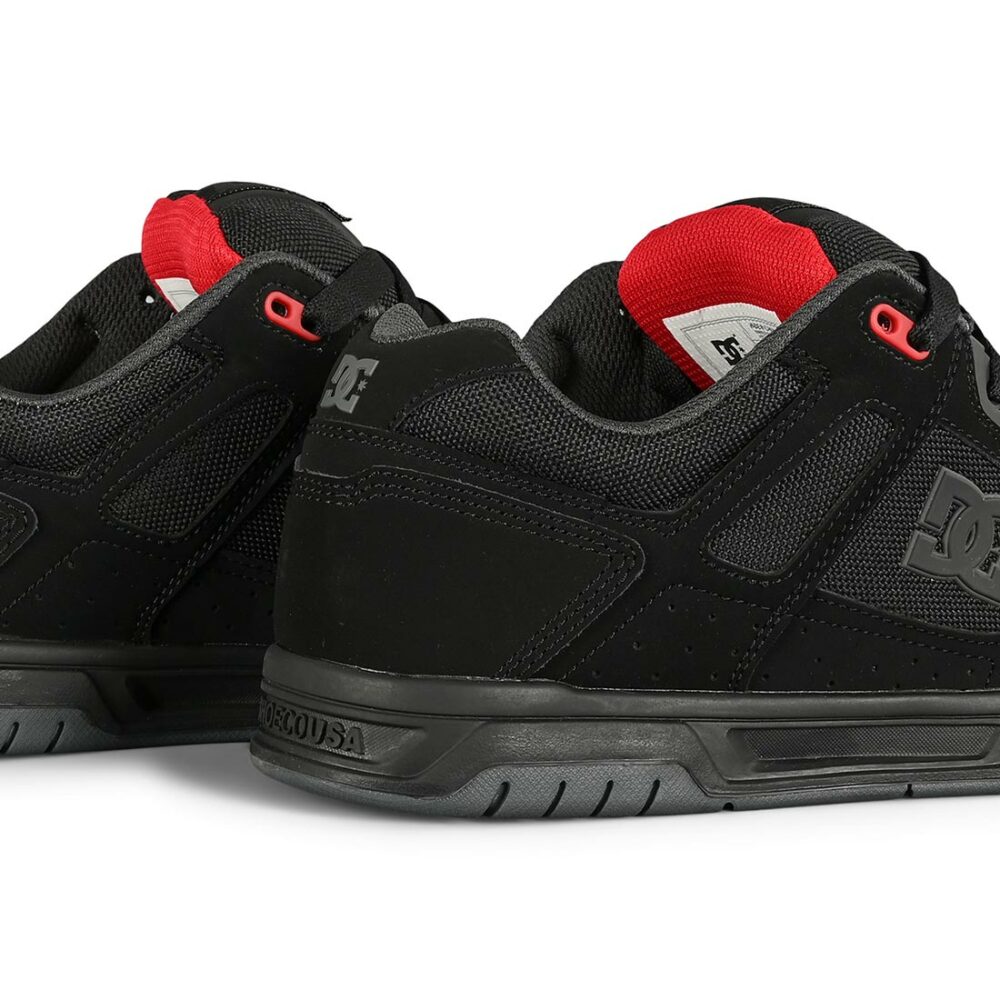 DC Stag Skate Shoes - Black/Grey/Red