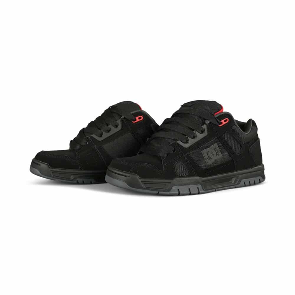 DC Stag Skate Shoes - Black/Grey/Red