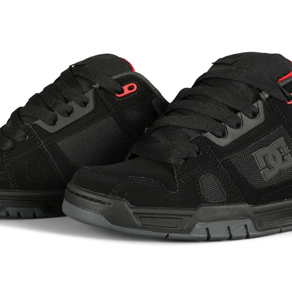 DC Stag Skate Shoes - Black/Grey/Red