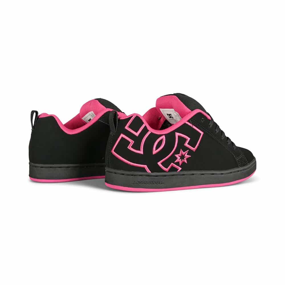 DC Women's Court Graffik Skate Shoes - Black/Black/Pink