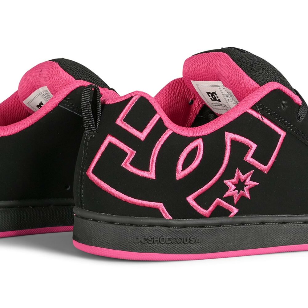 DC Women's Court Graffik Skate Shoes - Black/Black/Pink