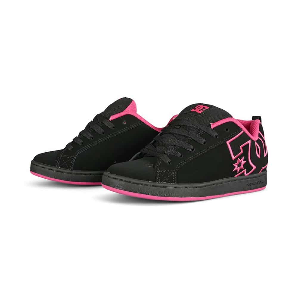 DC Women's Court Graffik Skate Shoes - Black/Black/Pink