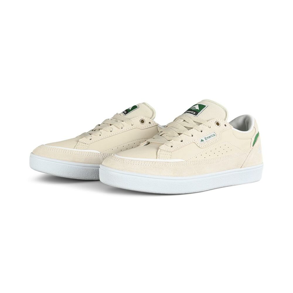 Emerica Gamma Skate Shoes - White/Green/Gum