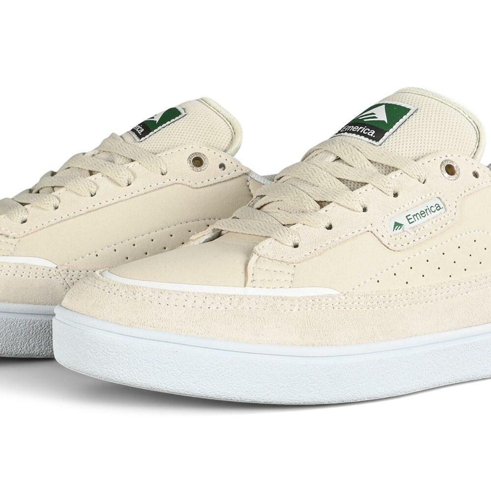 Emerica Gamma Skate Shoes - White/Green/Gum