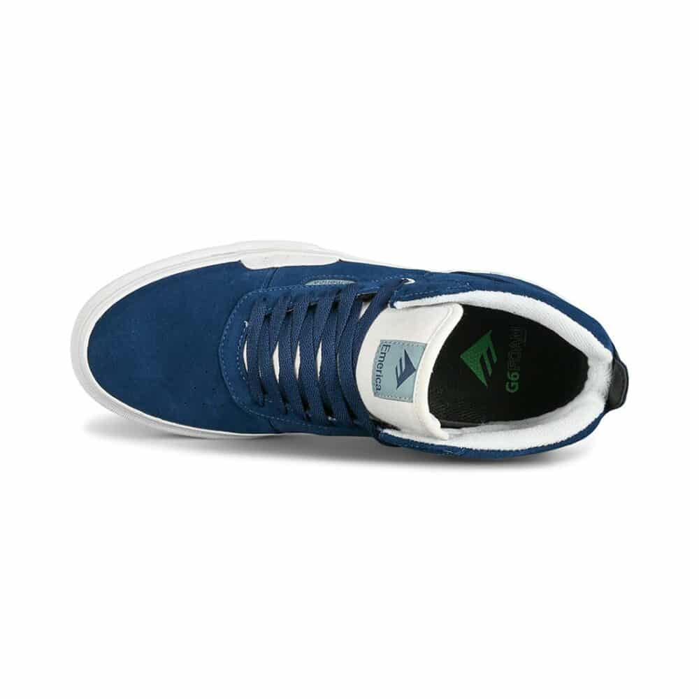 Emerica Pillar Mid-Top Skate Shoes - Navy/White