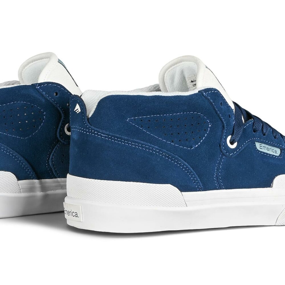 Emerica Pillar Mid-Top Skate Shoes - Navy/White