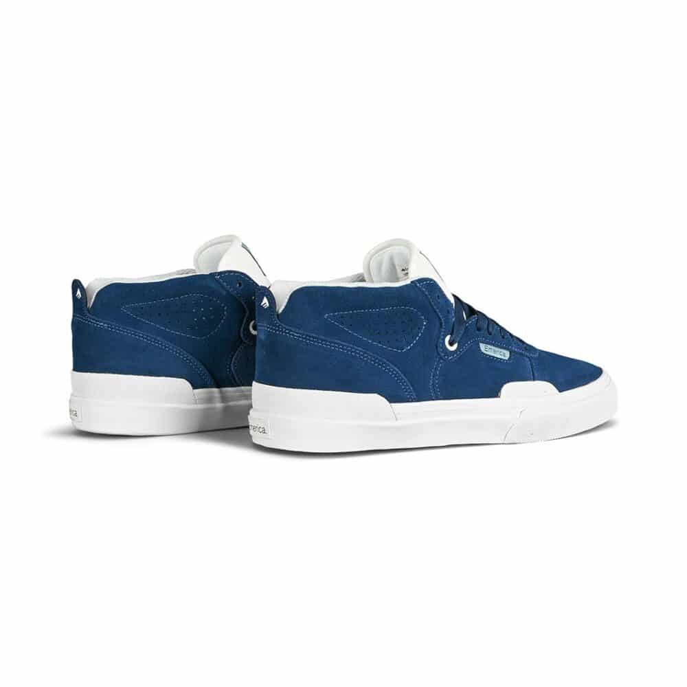 Emerica Pillar Mid-Top Skate Shoes - Navy/White