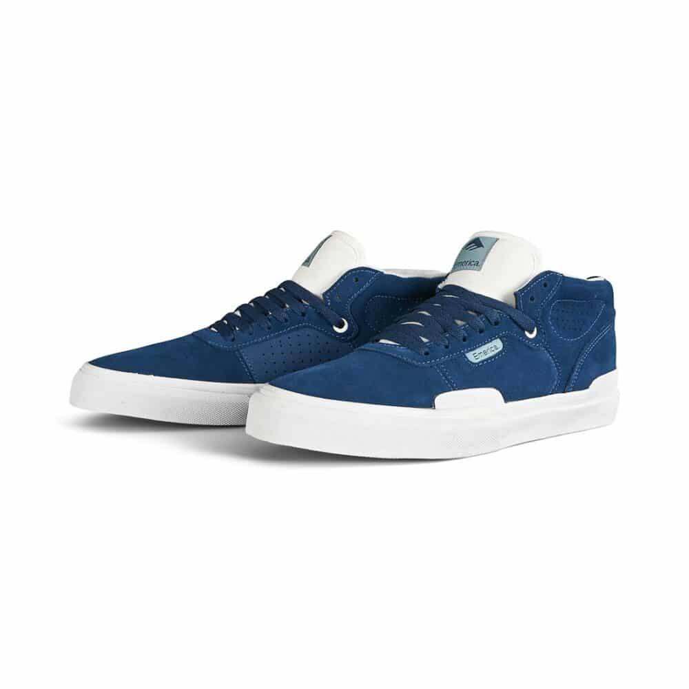 Emerica Pillar Mid-Top Skate Shoes - Navy/White