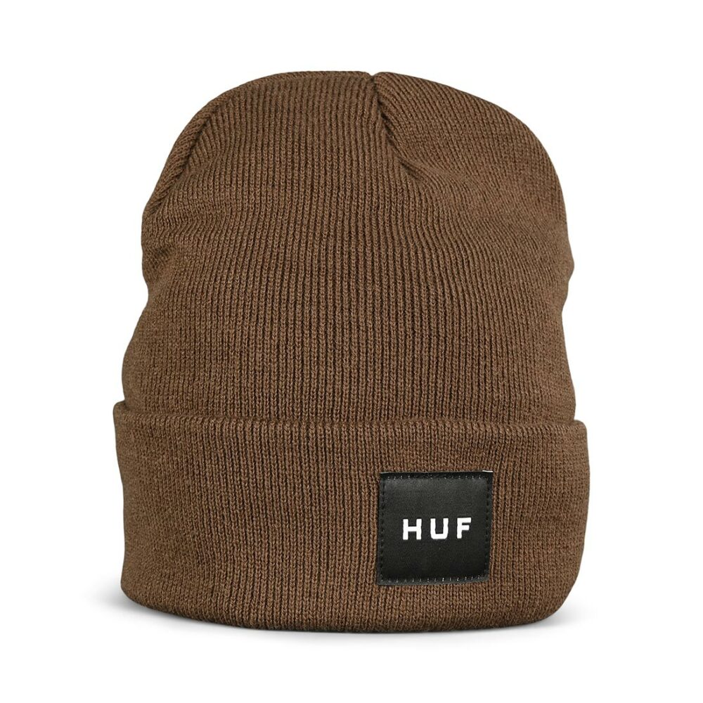 HUF Essentials Box Logo Beanie Hat - Brown