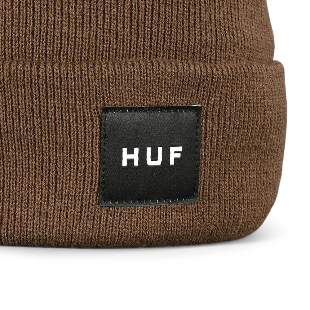 HUF Essentials Box Logo Beanie Hat - Brown