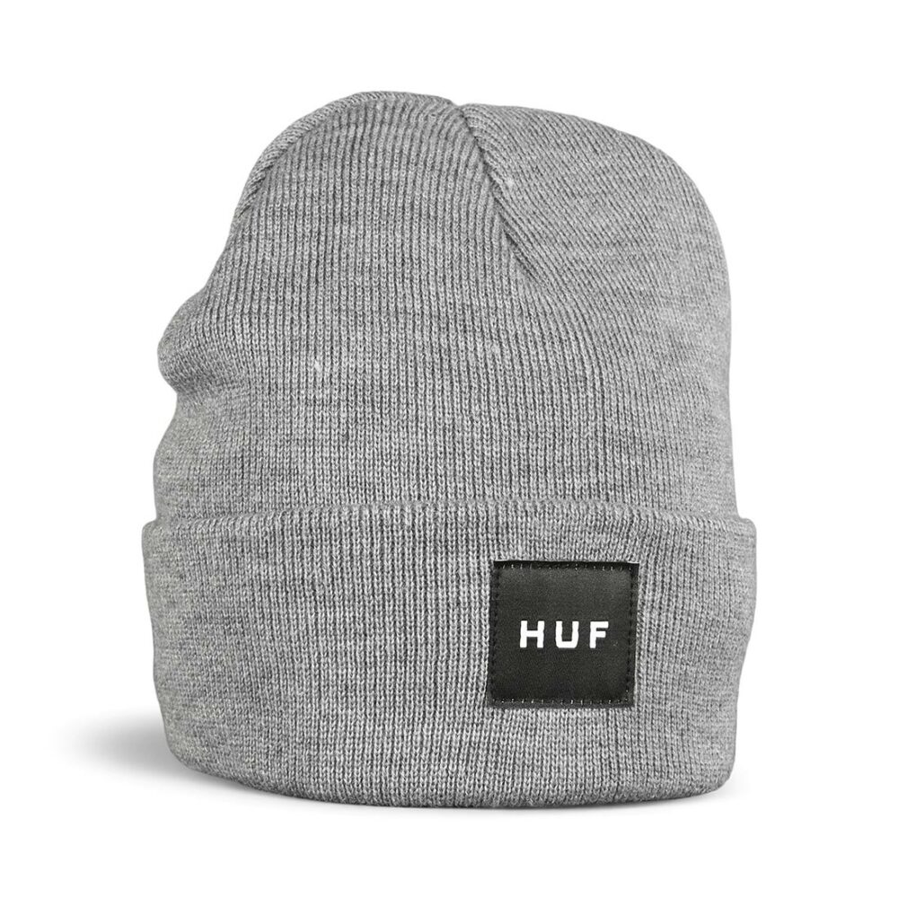 HUF Essentials Box Logo Beanie Hat - Grey Heather