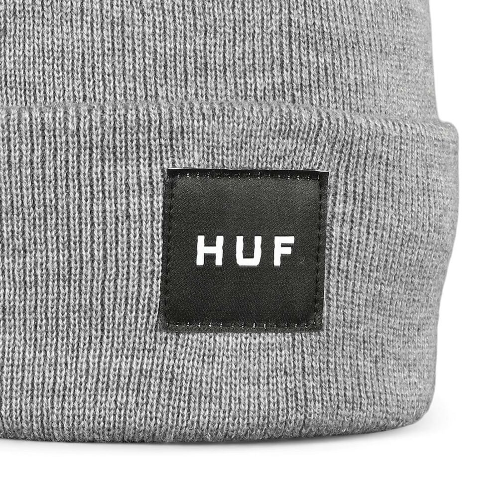 HUF Essentials Box Logo Beanie Hat - Grey Heather