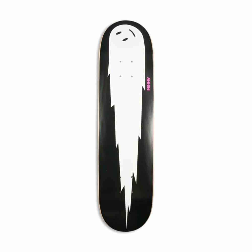 Meow Halley's Comet Skateboard Deck - Black/White