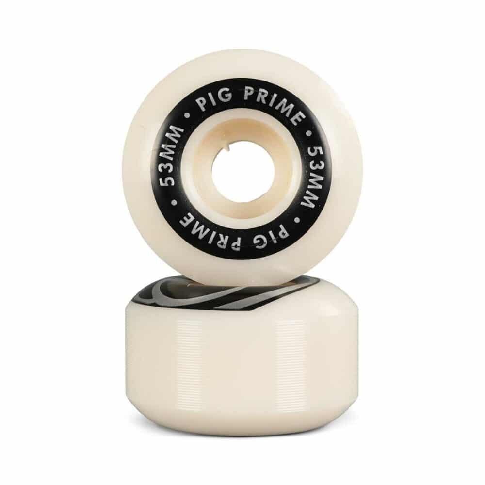 Pig Prime 53mm Skateboard Wheels - White