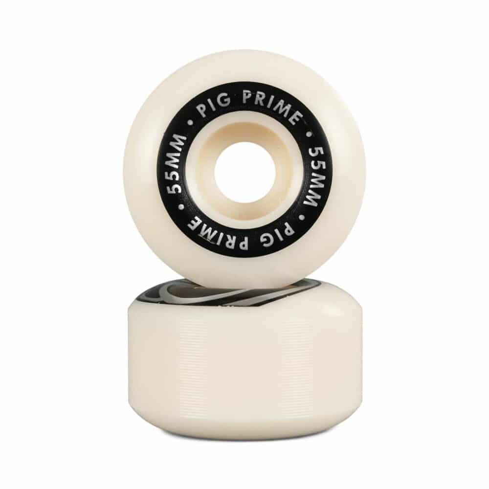 Pig Prime 55mm Skateboard Wheels - White