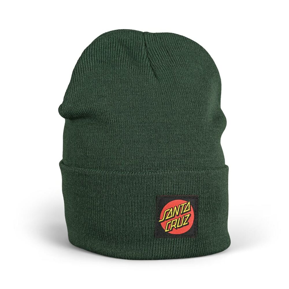 Santa Cruz Classic Dot Label Beanie Hat - Dark Olive