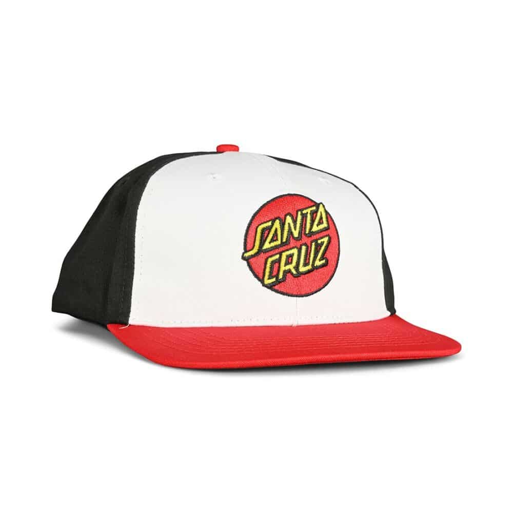 Santa Cruz Classic Dot Snapback Cap - White/Black/Red