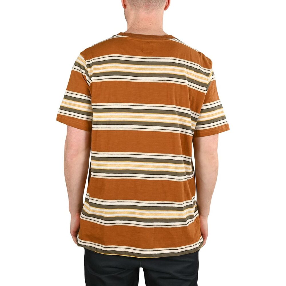 RVCA Fragment Stripe S/S T-Shirt - Camel