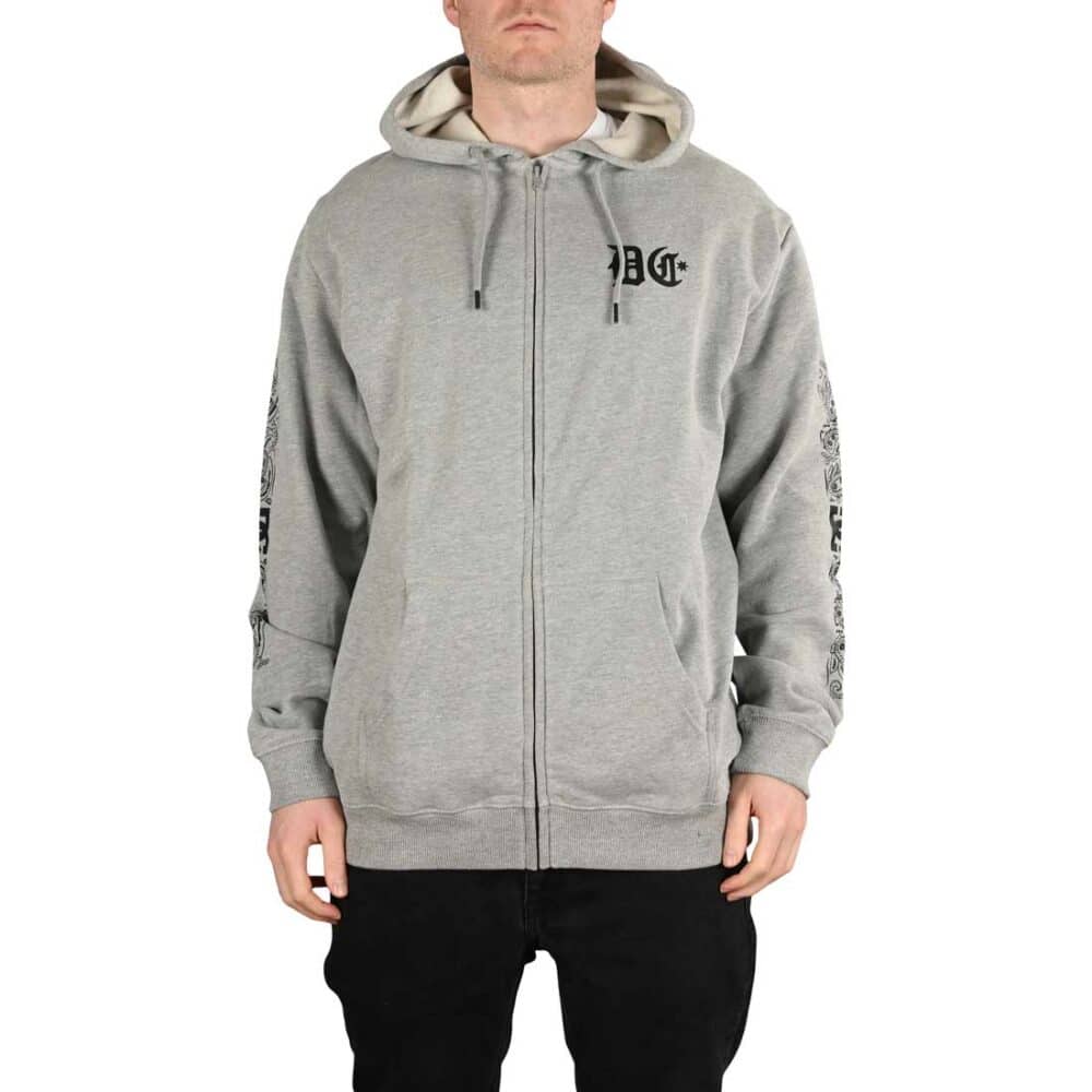 DC Hard Times Zip-Up Hoodie - Heather Grey