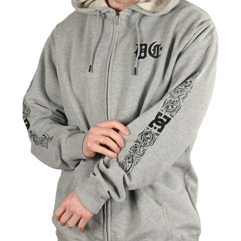 DC Hard Times Zip-Up Hoodie - Heather Grey