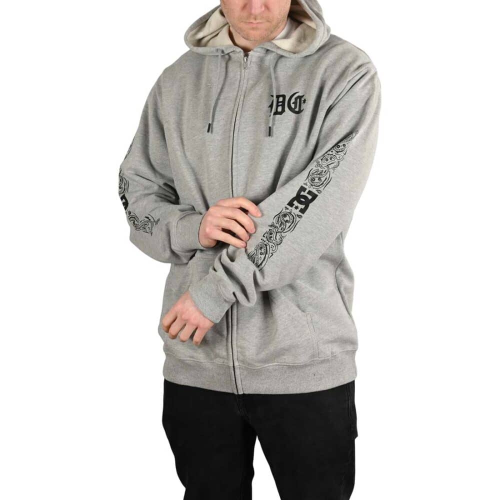 DC Hard Times Zip-Up Hoodie - Heather Grey