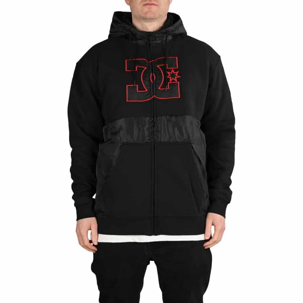 DC Sherpa Star Zip-Up Hoodie - Black