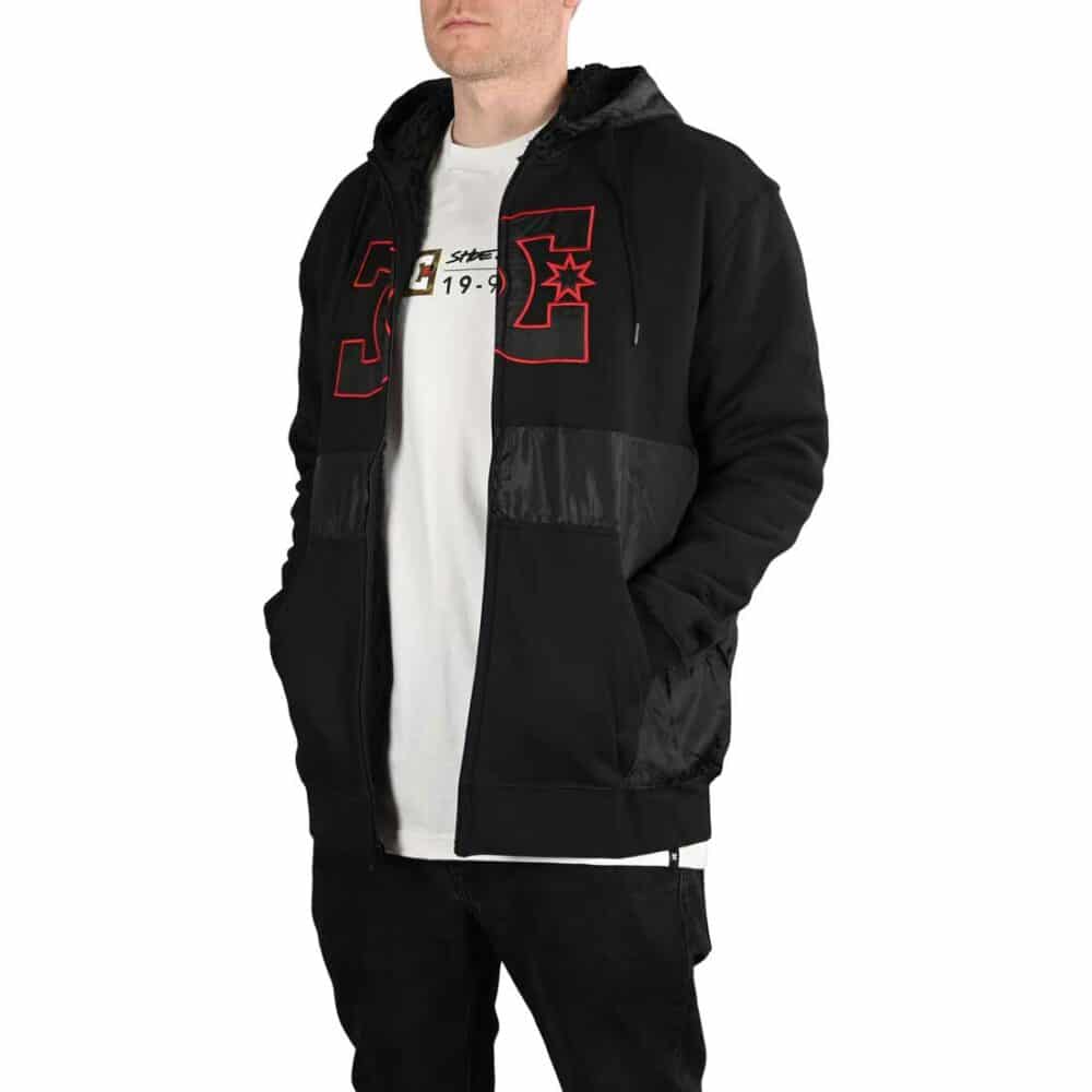 DC Sherpa Star Zip-Up Hoodie - Black