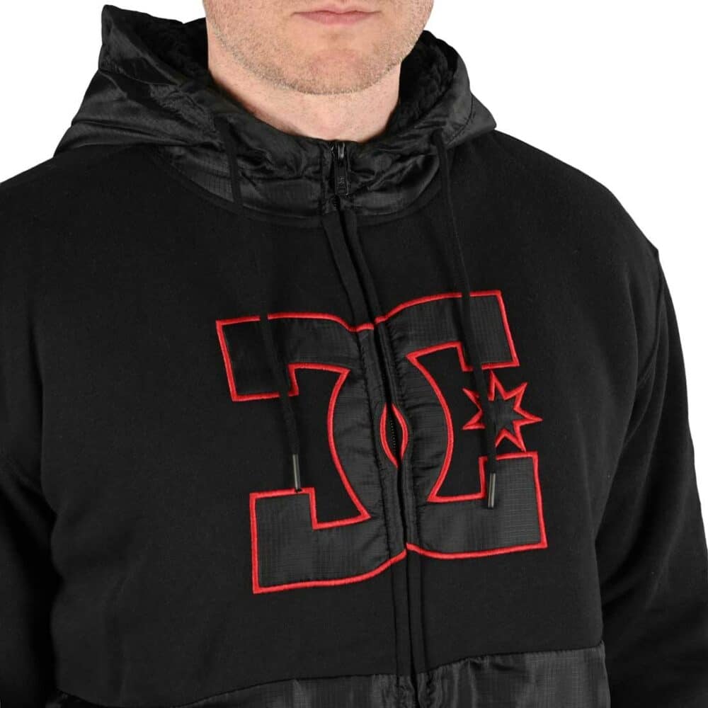 DC Sherpa Star Zip-Up Hoodie - Black