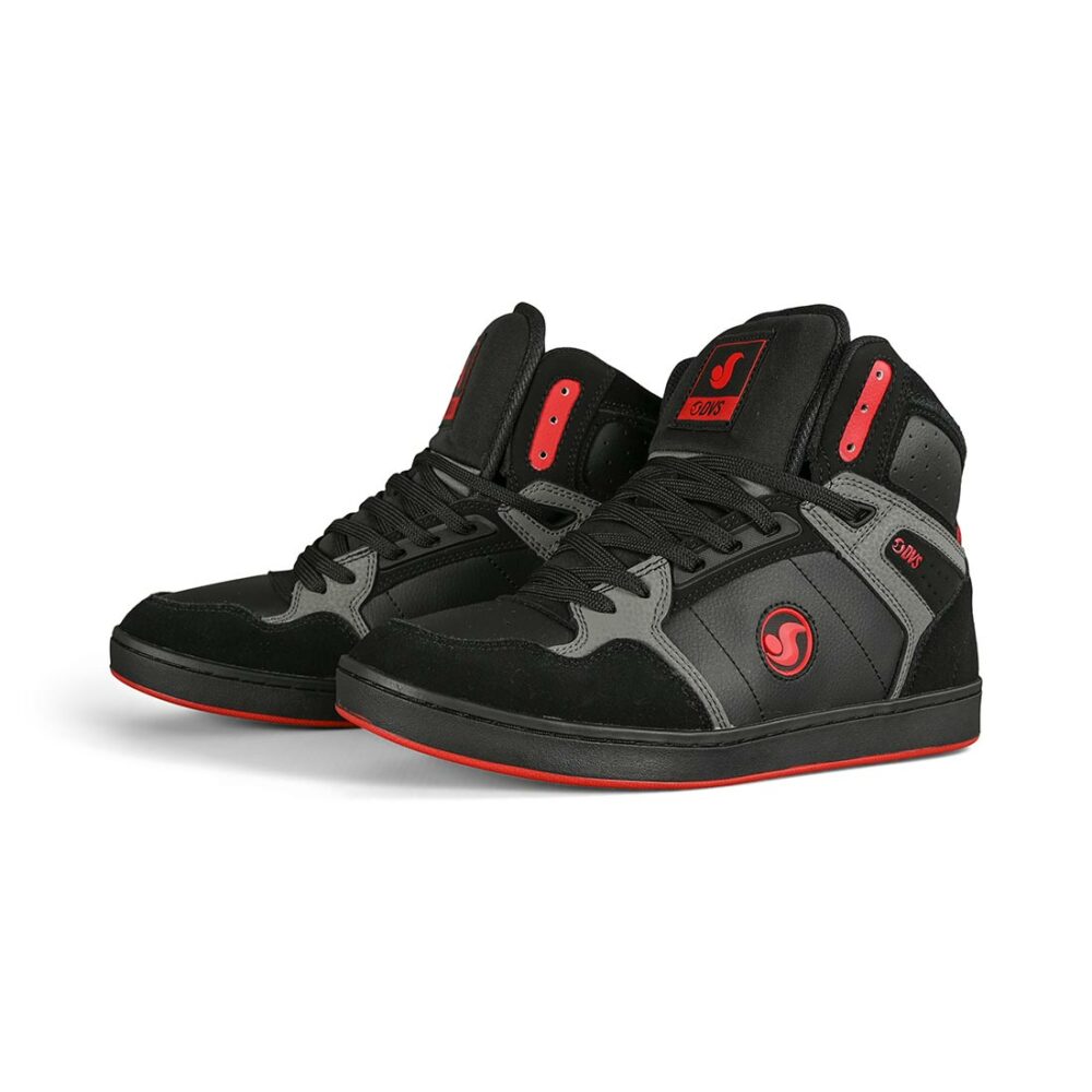 DVS Honcho High-Top Skate Shoes - Black/Charcoal/Red