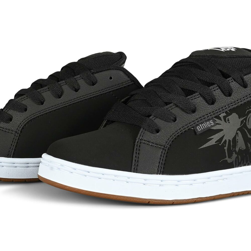Etnies Fader Skate Shoes - Black/Skulls