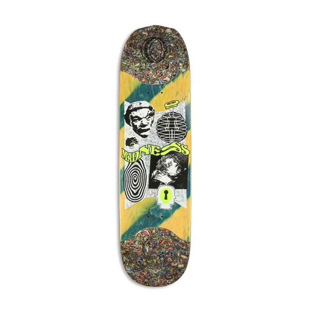 Madness Outcast R7 Slick 8.5" Skateboard Deck - Green/Yellow